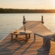 Lior Outdoor Coffee Table, Round Plank Top, Natural Brown Wood 48 Inch