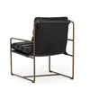 Navie Accent Chair with Black Channel Stitched Leather Bronze Iron BM331599