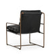 Navie Accent Chair with Black Channel Stitched Leather Bronze Iron BM331599