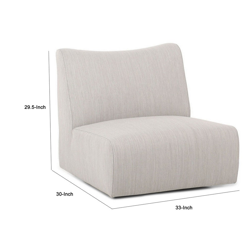 Aven Outdoor Accent Chair with Swivel Motion, Light Gray Olefin, Iron