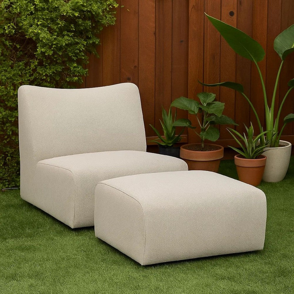 Aven Outdoor Accent Chair with Swivel Motion, Light Gray Olefin, Iron