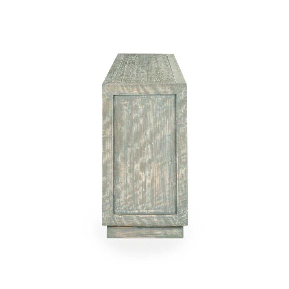 Amya Antique Blue Serving Buffet Cabinet Sideboard Console 2 Shelves BM331601