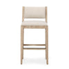 Esme Barstool Chair Transitional Backrest Wood Frame Sand Polyester BM331602