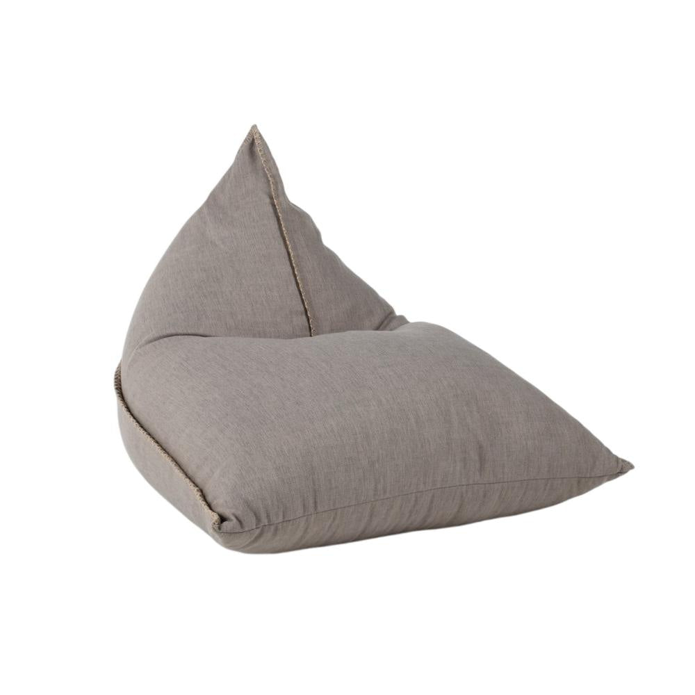 Cian Teardrop Lounge Chair with Side Pocket, Beige Cross Stitch Fabric