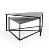 Veva Nesting Coffee Table Set of 2 Turned Legs Black Aluminum Iron BM331604