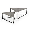 Veva Nesting Coffee Table Set of 2 Turned Legs Black Aluminum Iron BM331604