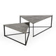 Veva Nesting Coffee Table Set of 2 Turned Legs Black Aluminum Iron BM331604