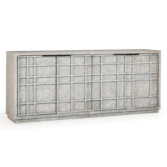 Elow Serving Buffet Cabinet Sideboard Console, Antique Blue 86 Inch