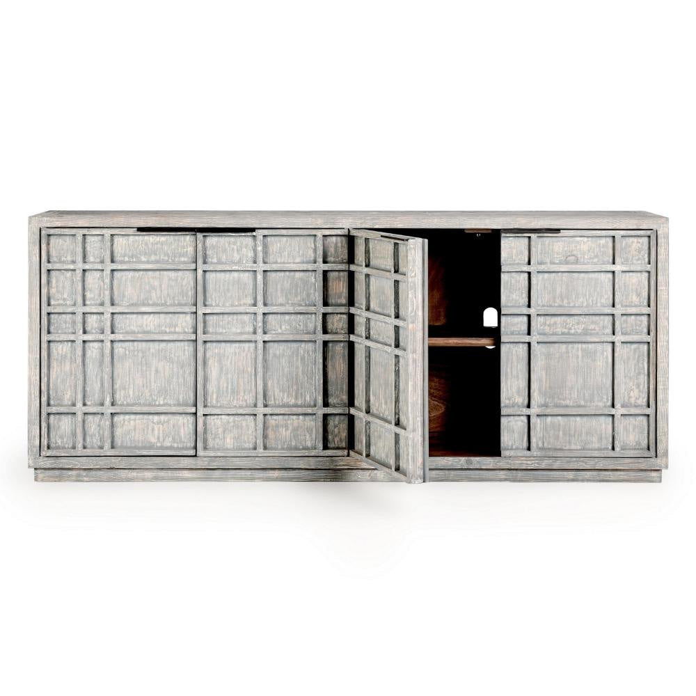 Elow Serving Buffet Cabinet Sideboard Console Antique Blue 86 Inch BM331605