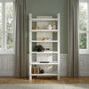 Tova Bookshelf, 6 Shelves Modern Design, Whitewash Oak Wood 91 Inch