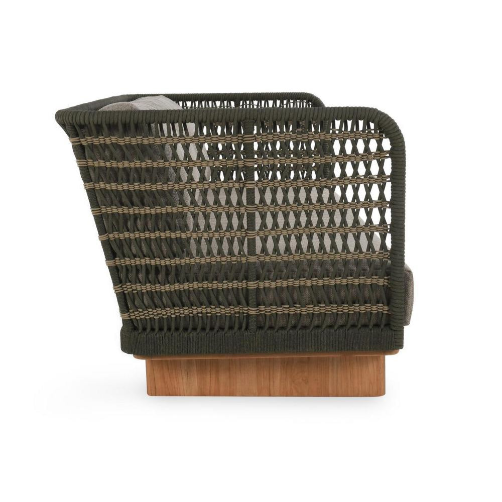 Leya Outdoor Accent Sofa Black Rope Gray Polyester Wood 92 Inch BM331611