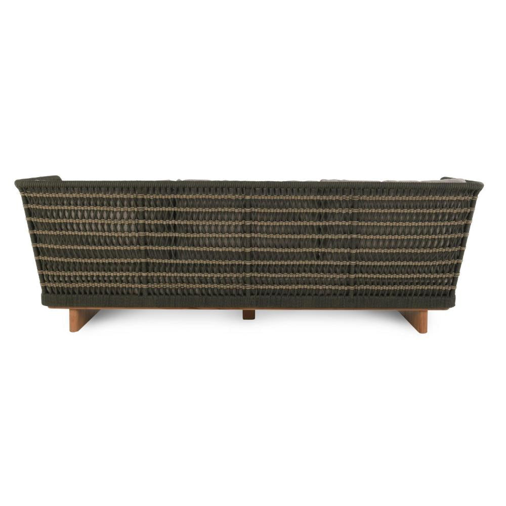 Leya Outdoor Accent Sofa Black Rope Gray Polyester Wood 92 Inch BM331611