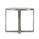 Breo Oval Side End Table Hand Brushed Nickel Cast Aluminum 27 Inch BM331612