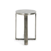Breo Oval Side End Table Hand Brushed Nickel Cast Aluminum 27 Inch BM331612