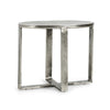 Breo Oval Side End Table, Hand Brushed Nickel Cast Aluminum 27 Inch