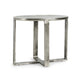 Breo Oval Side End Table, Hand Brushed Nickel Cast Aluminum 27 Inch
