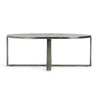 Breo Oval Coffee Table with Hand Brushed Nickel Cast Aluminum 48 Inch BM331613