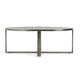Breo Oval Coffee Table with Hand Brushed Nickel Cast Aluminum 48 Inch BM331613