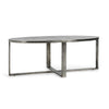 Breo Oval Coffee Table with Hand Brushed Nickel Cast Aluminum 48 Inch