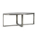 Breo Oval Coffee Table with Hand Brushed Nickel Cast Aluminum 48 Inch