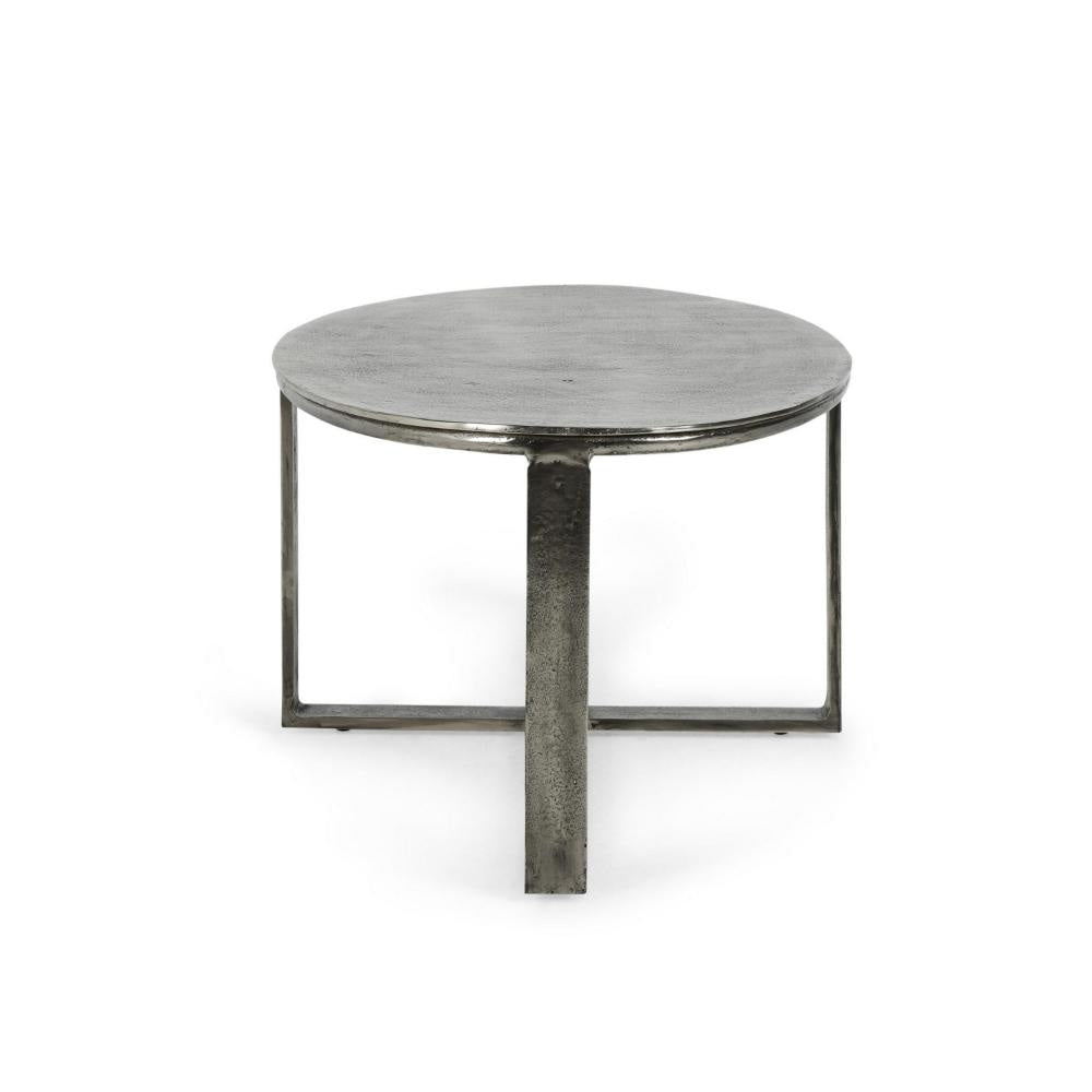 Breo Oval Coffee Table with Hand Brushed Nickel Cast Aluminum 48 Inch BM331613