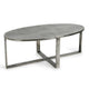 Breo Oval Coffee Table with Hand Brushed Nickel Cast Aluminum 48 Inch BM331613