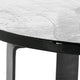 Ryeo Round Coffee Table with Wavy Cast Glass Top Black Iron 28 Inch BM331616