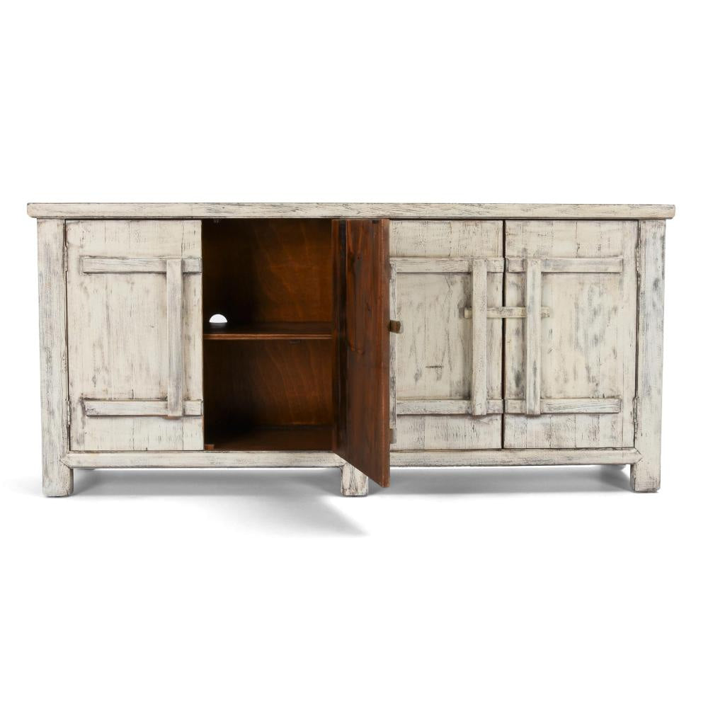 Iver Serving Buffet Cabinet Sideboard Console Antique White 74 Inch BM331617