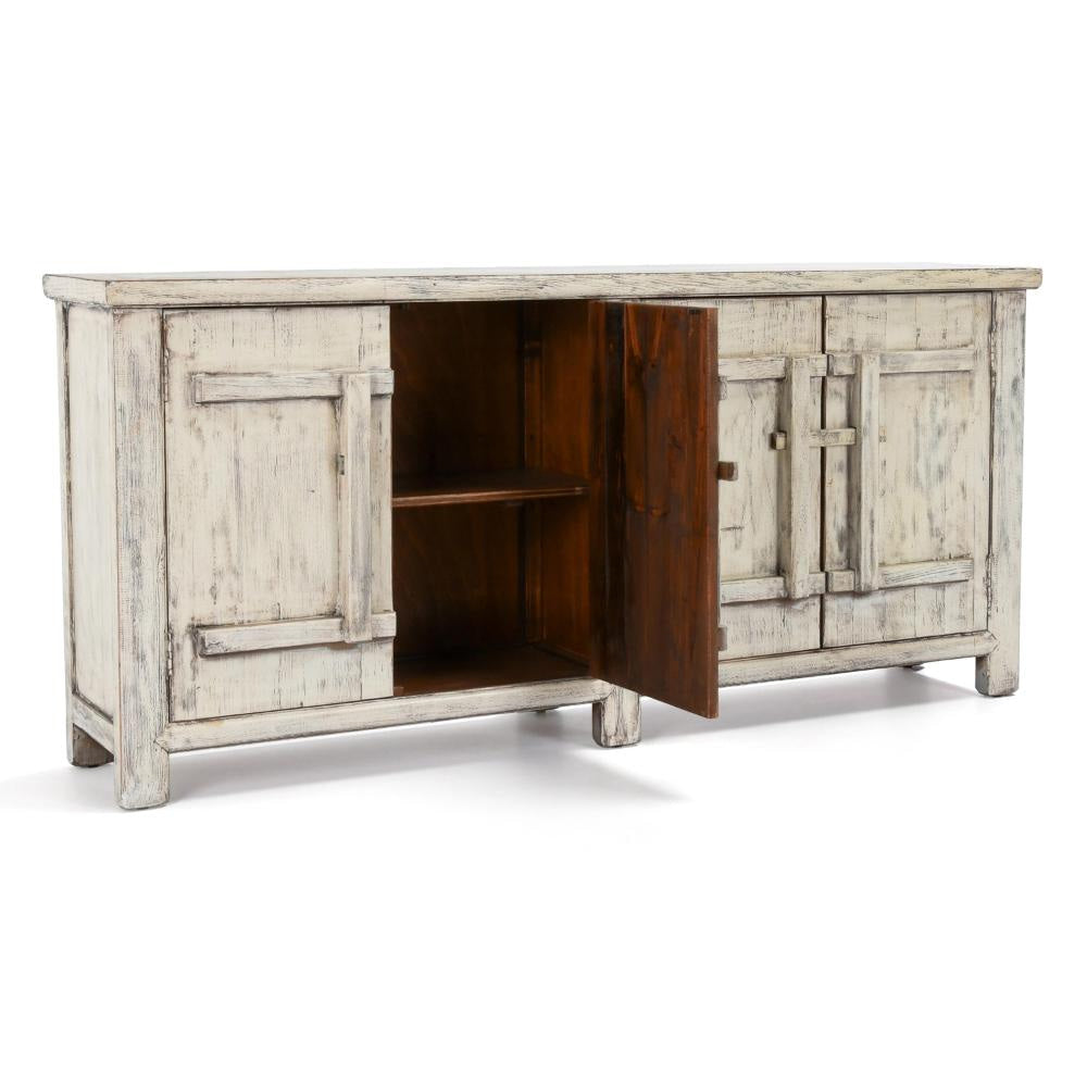 Iver Serving Buffet Cabinet Sideboard Console Antique White 74 Inch BM331617
