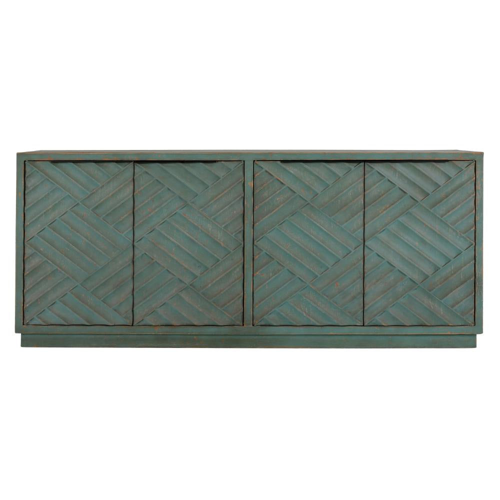 Iver Serving Buffet Cabinet Sideboard Console 4 Doors Teal 90 Inch BM331618