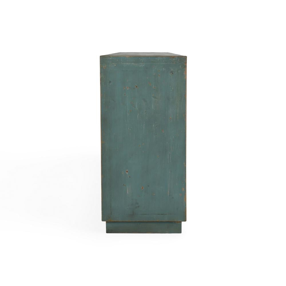 Iver Serving Buffet Cabinet Sideboard Console 4 Doors Teal 90 Inch BM331618