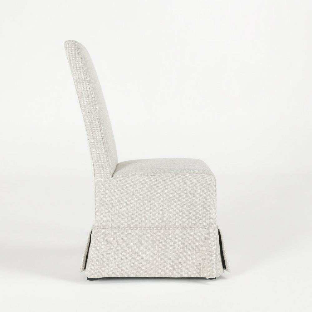 Kano Dining Chair Set of 2 Birch Wood Gray Skirted Slipcover BM331619