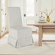 Kano Dining Chair Set of 2, Birch Wood, Gray Skirted Slipcover