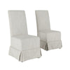 Kano Dining Chair Set of 2, Birch Wood, Gray Skirted Slipcover