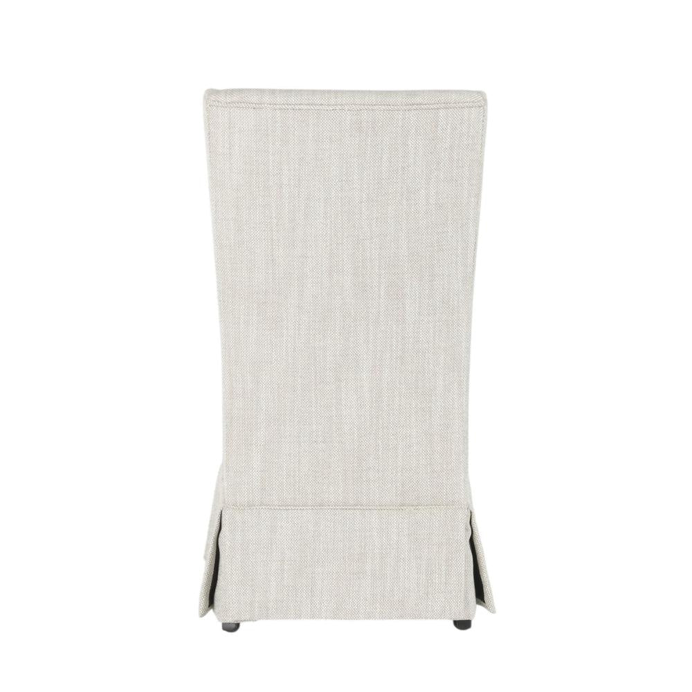 Kano Wingback Dining Chair Birch Wood Gray Polyester Skirted Legs BM331620