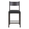 Roi Counter Height Chair Black Top Grain Leather Brown Ash Wood BM331621