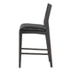 Roi Counter Height Chair Black Top Grain Leather Brown Ash Wood BM331621