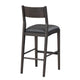 Roi Barstool Chair Open Back Black Top Grain Leather Brown Ash Wood BM331622