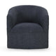 Tarn Accent Chair with 360 Swivel Barrel Style Shape Blue Polyester BM331623