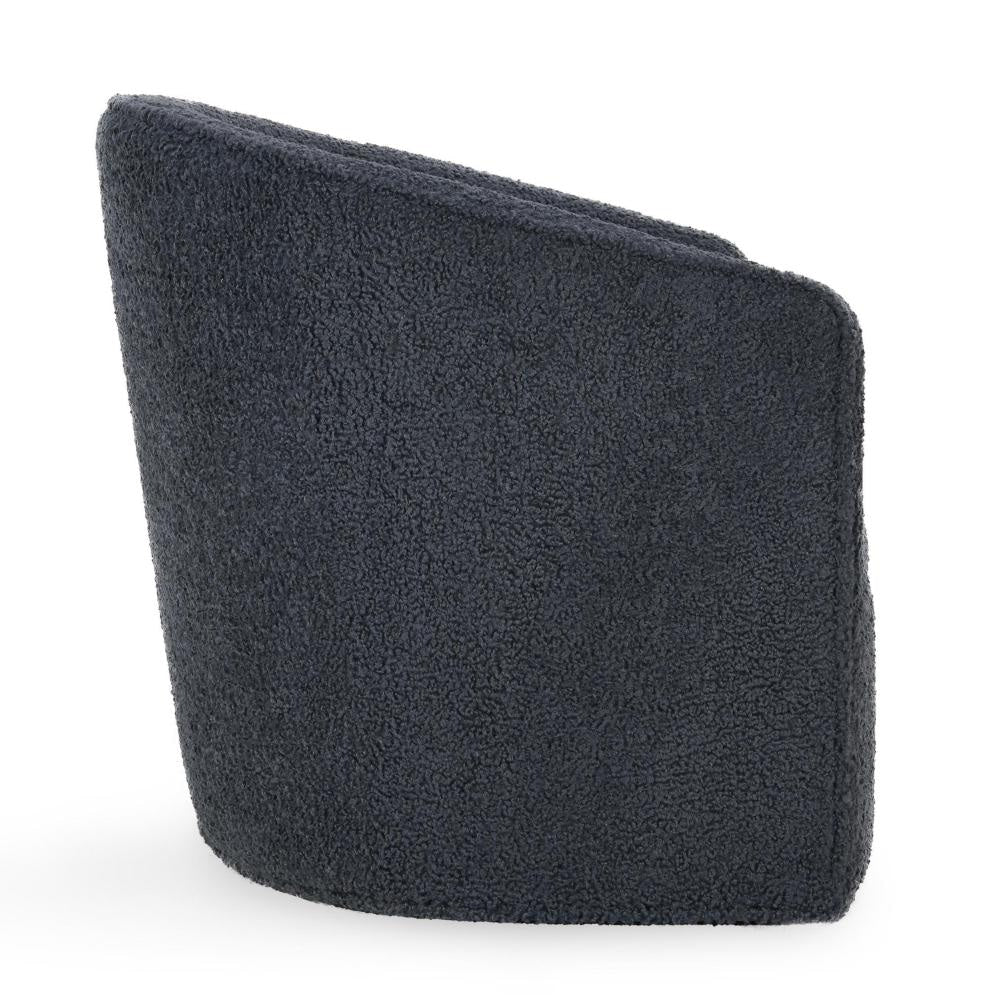 Tarn Accent Chair with 360 Swivel Barrel Style Shape Blue Polyester BM331623