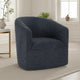 Tarn Accent Chair with 360 Swivel Barrel Style Shape Blue Polyester BM331623