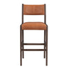 Eero Barstool Chair Semi Attached Back Ash Wood Frame Brown Leather BM331625