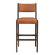 Eero Barstool Chair Semi Attached Back Ash Wood Frame Brown Leather BM331625