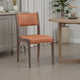 Eero Dining Chair with Tapered Legs, Ash Wood Frame, Brown Leather