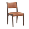 Eero Dining Chair with Tapered Legs, Ash Wood Frame, Brown Leather