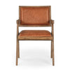 Zeph Accent Armchair with Tapered Legs Tan Leather Brown Burl Wood