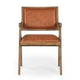 Zeph Accent Armchair with Tapered Legs Tan Leather Brown Burl Wood