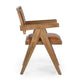 Zeph Accent Armchair with Tapered Legs Tan Leather Brown Burl Wood
