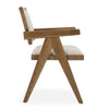 Zeph Accent Armchair Tapered Legs Beige Leather Natural Ash Wood