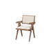 Zeph Accent Armchair, Tapered Legs, Beige Leather, Natural Ash Wood